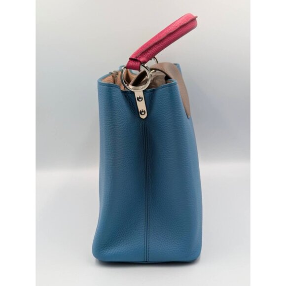 Pre-owned Louis Vuitton Taurillon Capucines MM Tote Blue - Picture 3 of 13